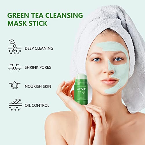 FANMIN 2 Csomag Mélyen Tisztít Zöld Tea Maszk Botot, Zöld Maszk Stick Arc Hidratáló, Mély Pórusok Tisztító Zöld Tea Kivonat