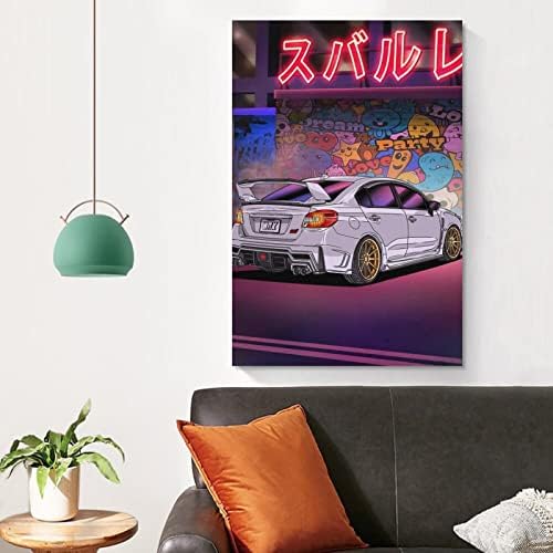 NAYUKO Gyönyörű jdm autó Neon Street Art a Vásznon Poszter Nappali Dekor Haza Keretben 12x18inch(30x45cm)