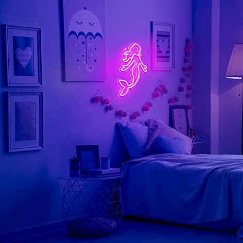 Sellő neonreklám Hableány Éjszakai Fény, a Gyerekek, USB Powered Hableány Neon Fények Aranyos LED Jelek Hableány Alakú LED