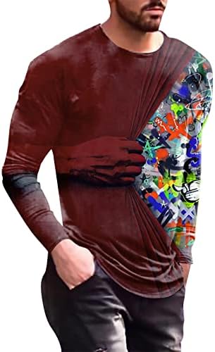 XXBR Férfi Katona, Hosszú Ujjú pólók, Őszi Utcán, a 3D-s Digitális Nyomtatás Póló Atlétikai Edzés Rendszeres Fit Muscle Tee