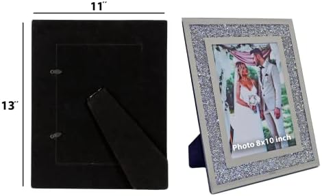 SW SZENT RÉSZEGES 8x10 Képet Keretbe, Esküvői Kép, Családi Képek Ideális Ajándékot, Ezüst Kristály Üveg Képkeret, Zúzott