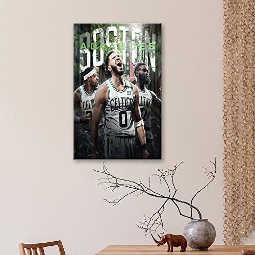 Boston Celtics-Plakátok a Falakon Jayson Tatum Marcus Okos Poszter Kosárlabda Rájátszás Bajnok Wall Art Sport Szupersztár