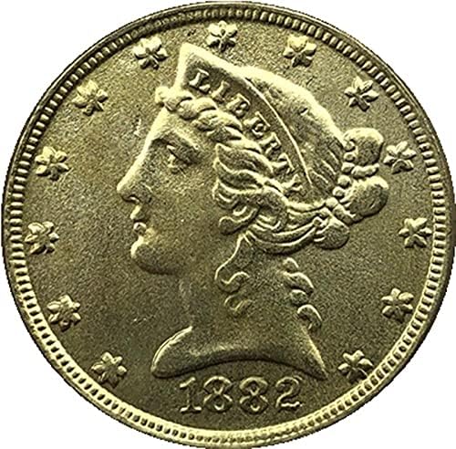 1882 Amerikai Szabadság Sas Érme, Arany-Bevonatú Fizetőeszköz Kedvenc Érme Replika Emlékérme Gyűjthető Érme Szerencse Érme