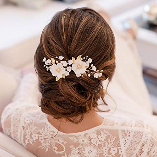 YBSHIN Menyasszony Esküvői Haj Szőlő Arany Virág Fejpánt Gyöngy Esküvői Headpieces Dekoratív Haj Kiegészítők Nők, Lányok