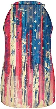 Július 4-Ing Tartály Tetejét a Nők USA Zászló Nyári Alkalmi Ujjatlan Póló Csillagok Csíkos Hazafias Futó csőfelső