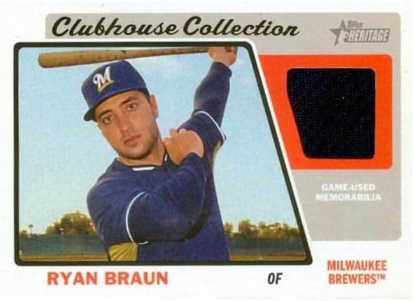 Ryan Braun játékos kopott jersey-i javítás baseball kártya (Milwaukee Brewers) 2015 Topps Örökség Klubház Gyűjtemény CCRRB