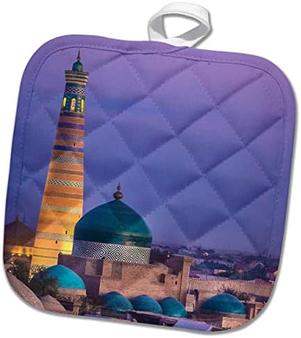 3dRose Közép-Ázsia, Üzbegisztán, Khiva. Muszlim minaret, valamint mecset-kor. - Potholders (phl-366361-1)