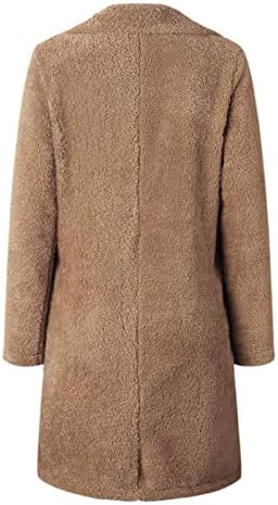 A nők Bolyhos Polár Kabát Hajtókáját Nyissa ki az Elülső Kardigán Kabát műszőrme Kényelem Meleg Téli Outwear Kabátban, Borsó