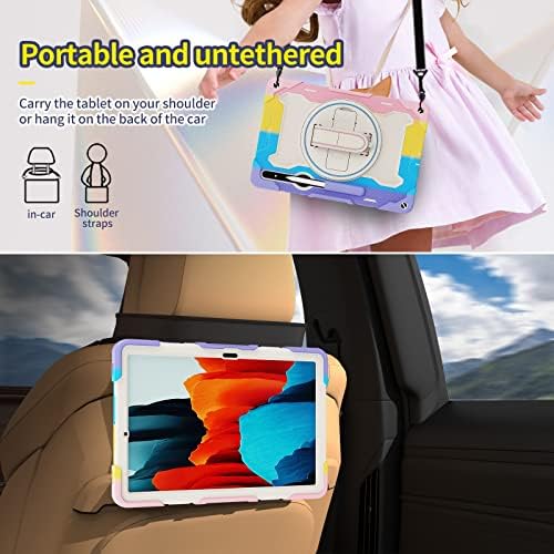 Tablet Táskák Gyerekek Esetében Samsung Galaxy Tab S7/S8 11 hüvelyk X700/706/T875 ,Multi-Angle Rugalmas Tartóval+360° - Ban