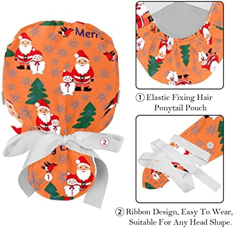 2 Csomag Karácsonyi Hóember Nővér Bozót Sapkák Női Hosszú Haj, Nyakkendő Állítható Hátsó Koponya Kalap, Egy Méret Dolgozik