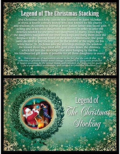 Amerikai Érme Kincsek Legenda A Karácsonyi Harisnya Santa Fél Dolláros Érme | Valódi Egyesült Államok JFK-Színezett Érme
