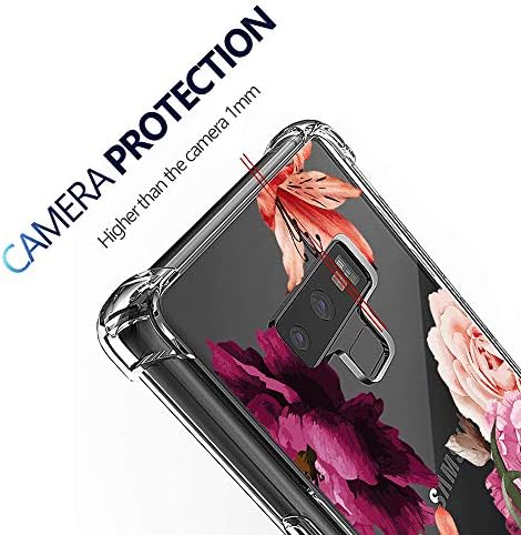 Galaxy Note 9 Esetben, a Lányok, a Nők Virág Ütésálló Lökhárító Védő Fedél Samsung Galaxy Note 9 Tiszta Aranyos Piros Virágos