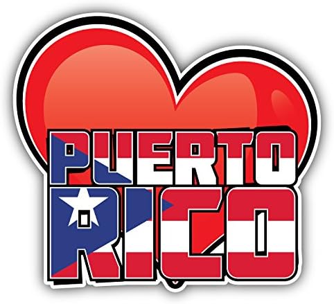 Puerto Rico Művészeti Szív Zászló Utazási Szlogen Autó Matrica Matrica