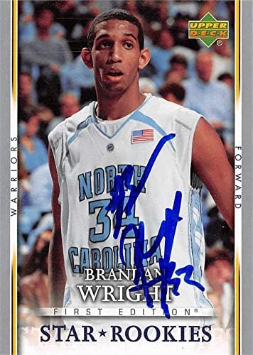 Brandon Wright dedikált Kosárlabda Kártya (North Carolina Tar Heels) 2007-Es Felső szint Star-Kezdő 208 - Dedikált Egyetemi