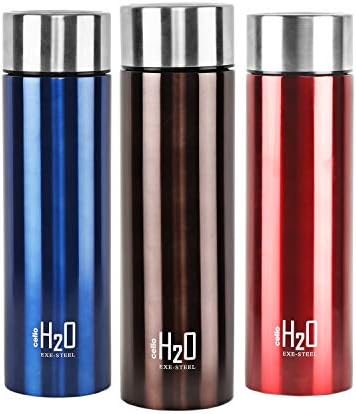 Cselló H2O Rozsdamentes Acél Üveg Vizet Set, 1 Liter, 3, Válogatott
