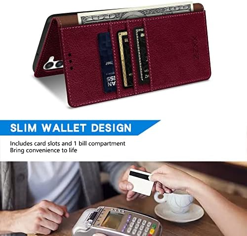 ZZXX Samsung Galaxy S23 Plusz Tárca Esetében [RFID-Blokkoló] Kártyahely Kitámasztó Mágneses Bezárása Bőr Flip-Szeres Védő
