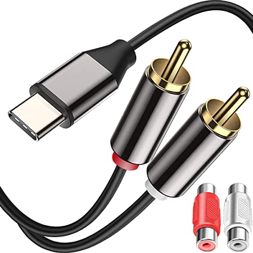 DKARDU USB-C-2 RCA Audio Kábel, C Típusú Férfi RCA Férfi Y RCA Elosztó, 2RCA, hogy USB-C Jack Sztereó Kábelt a Telefon, Tablet,