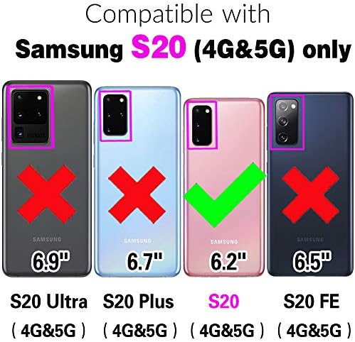 Asuwish Kompatibilis a Samsung Galaxy S20 Glaxay S 20 5G UW 6.2 hüvelyk Tárca az Esetben Edzett Üveg kijelző Védő fólia,