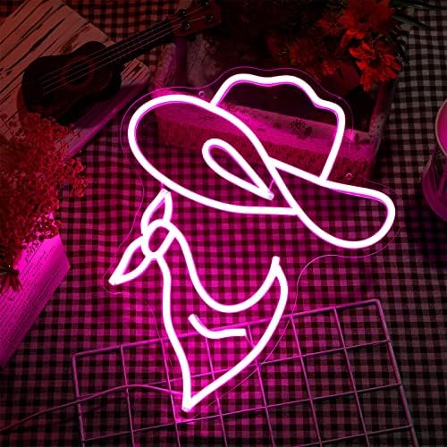 Cowboy Kalap neonreklám Rózsaszín Lovagló Kalap LED Sört Bár neonreklám Esztétikai Barlang Dekoráció Western Témájú Szülinapi